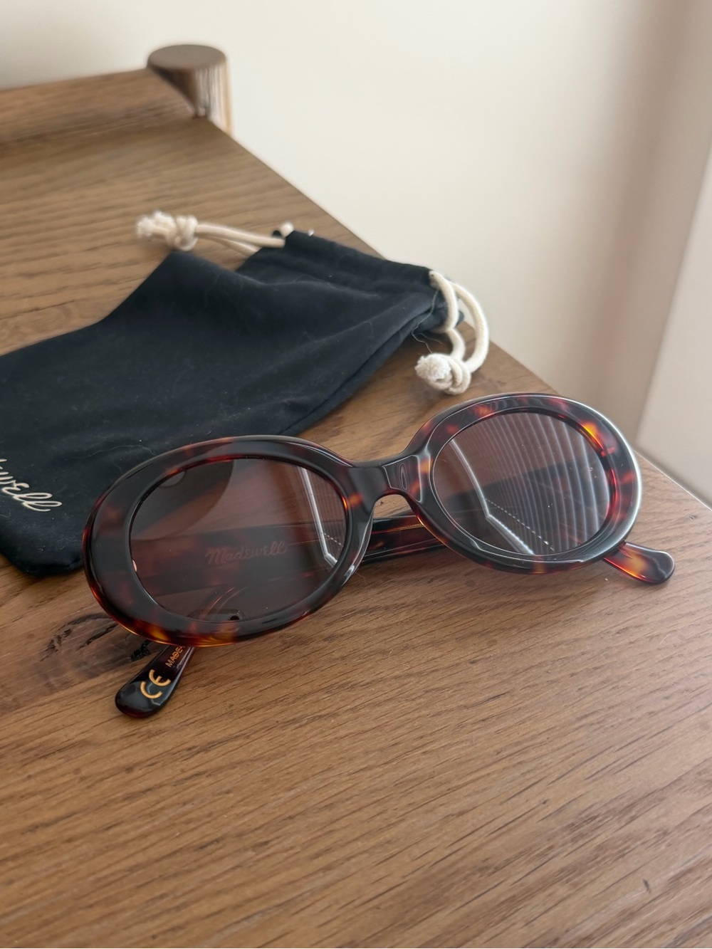 New $75 Madewell Valoma Tortoise Chunky Oval Sunglasses - Picture 2 of 9